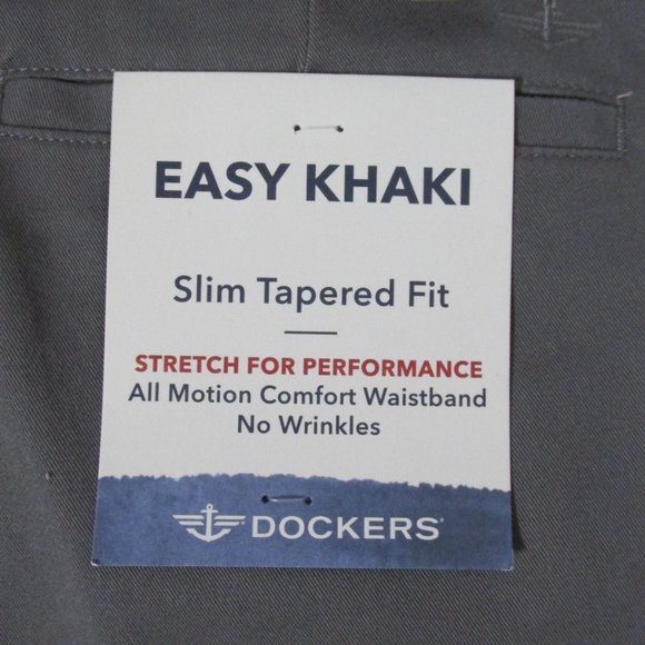 DOCKERS MEN'S SIZE 28 X 30 PANTS EASY KHAKI GRAY SLIM FIT ALL MOTION COMFORT NWT - Picture 10 of 14